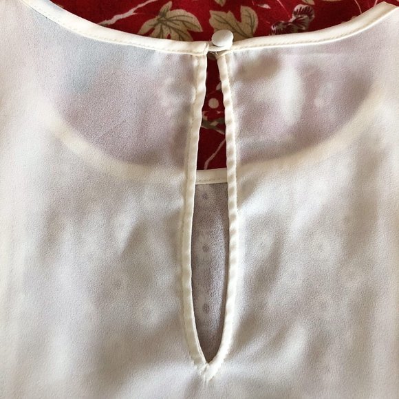 Embroidered Ruffled-Front Flutter Sleeve Blouse XS - Picture 8 of 16